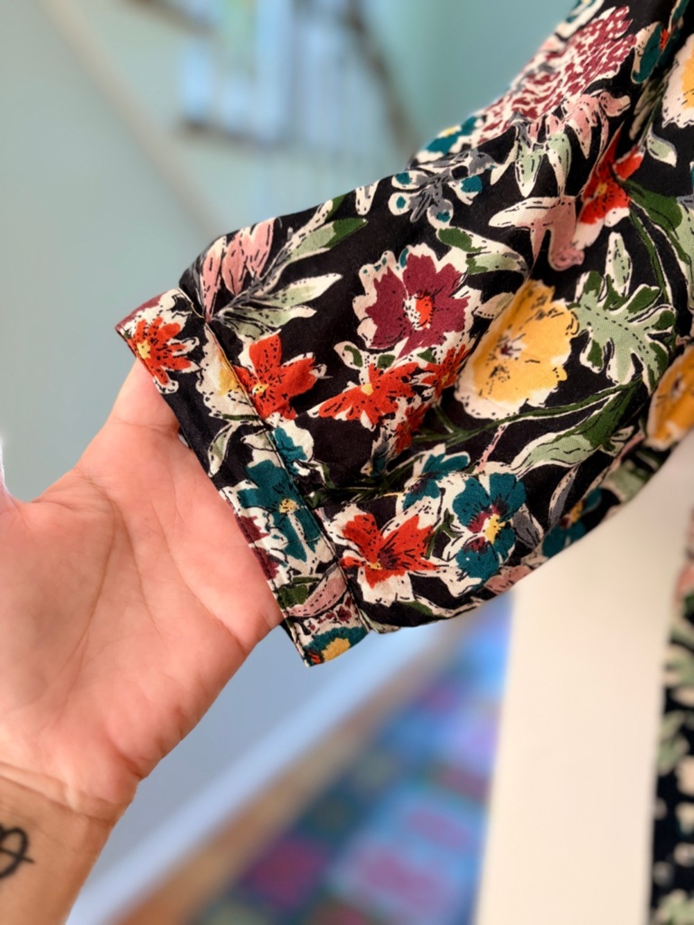 NATURAL LIFE Black Floral Maxi Dress with Yellow & Red Flowers - Picture 6 of 6